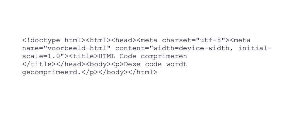 HTML code gecomprimeerd