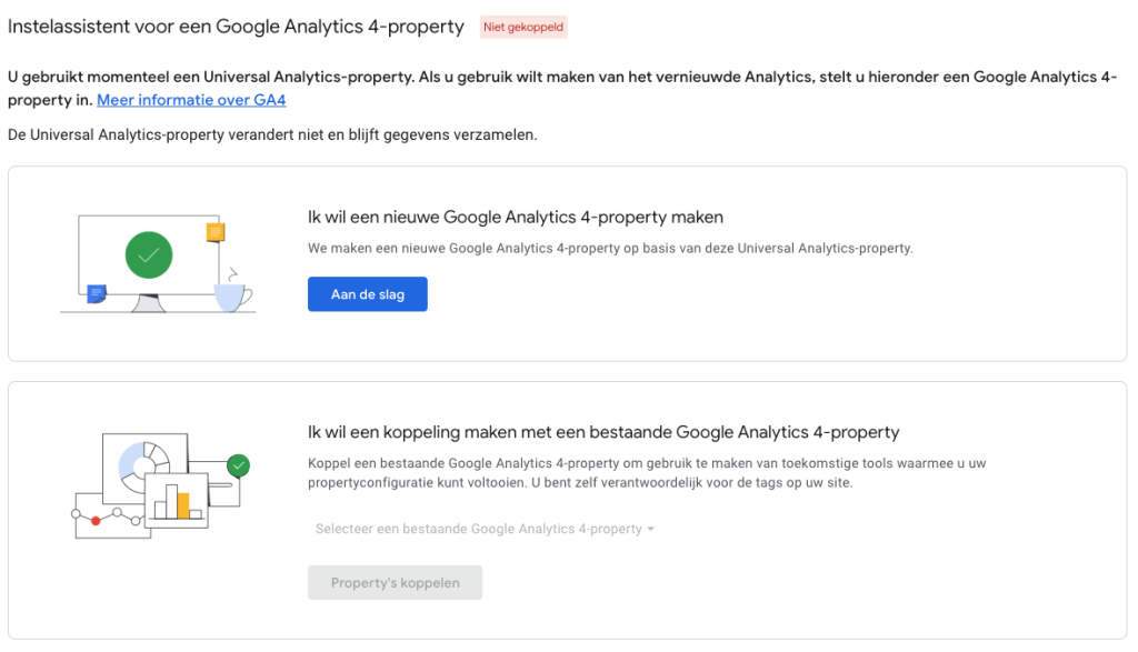 Google Analytics 4 instelassistent
