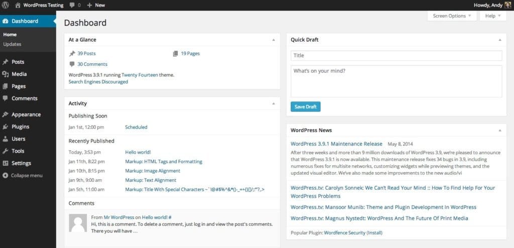 wordpress-back-end